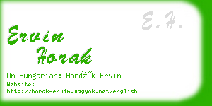 ervin horak business card